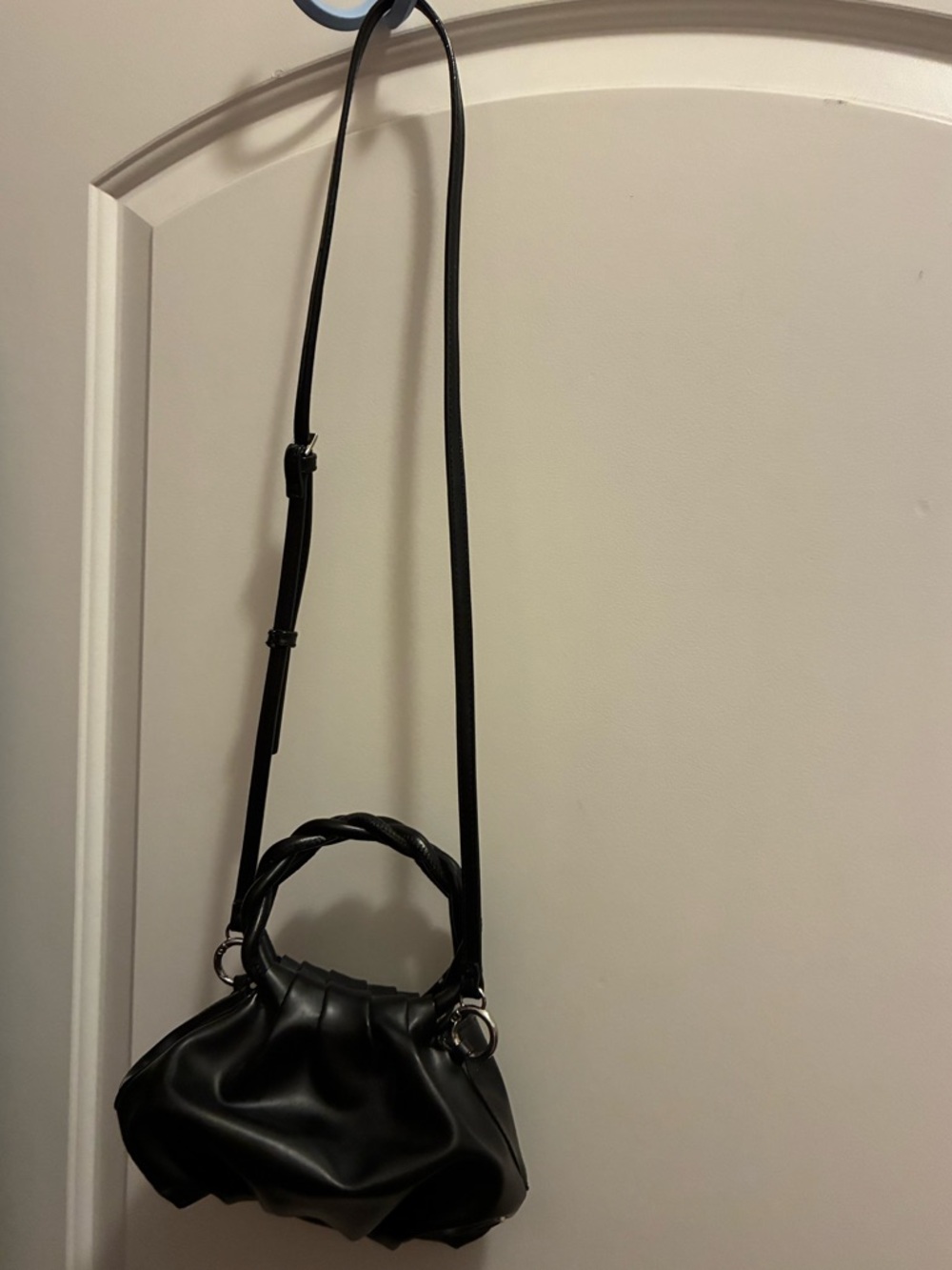 House of Want Black Braided Handle Crossbody Bag